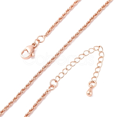 Brass Rope Chains Necklaces for Women NJEW-D302-03RG-1