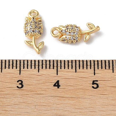 Rack Plating Brass Cubic Zirconia Pendants X-KK-M264-04G-1