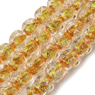 Handmade Foil Lampwork Beads Strands FOIL-C002-01D-1