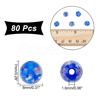 Luminous Handmade Gold Sand Lampwork Beads LAMP-NB0001-79D-1