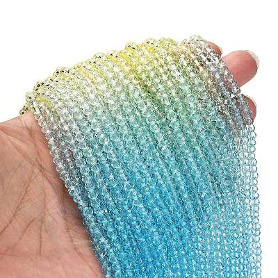 Transparent Painted Glass Beads Strands DGLA-A034-T3mm-A13-1