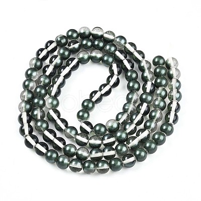 Baking Paint Transparent Glass Beads Strands DGLA-N011-8mm-07-1
