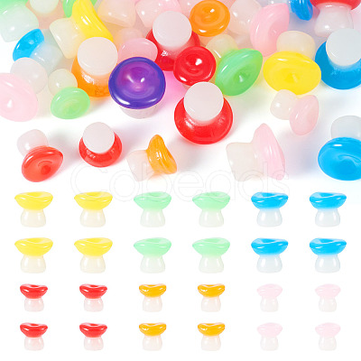 30Pcs 2 Styles Luminous Resin Mushroom Ornament RESI-TA0004-02B-1