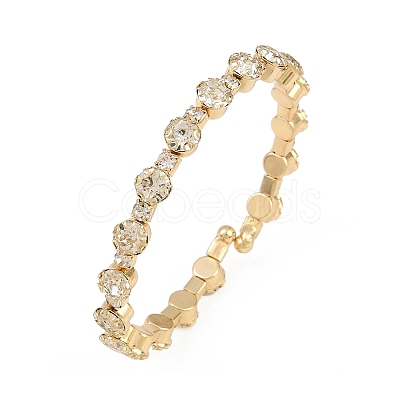 Iron Rhinestone Bangles for Women BJEW-A156-02G-1
