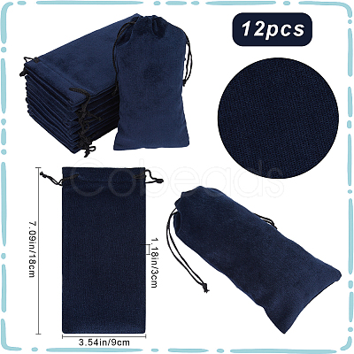 12Pcs Velvet Glasses Storage Drawstring Bag ABAG-BBC0001-16C-1