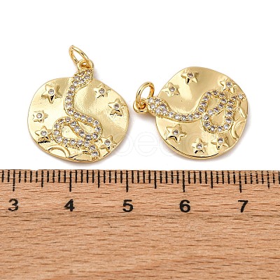Brass Micro Pave Cubic Zirconia Pendants KK-P308-79G-1
