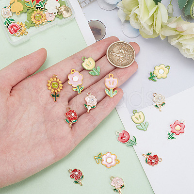 40Pcs 10 Style Alloy Enamel Pendants ENAM-AR0001-57-1