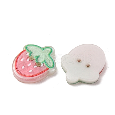 2-Hole Printed Opaque Resin Buttons RE-CBA2C75-04E-1