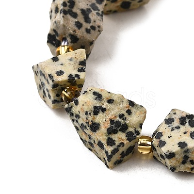Raw Rough Natural Dalmatian Jasper Beads Strands G-Z087-A01-1