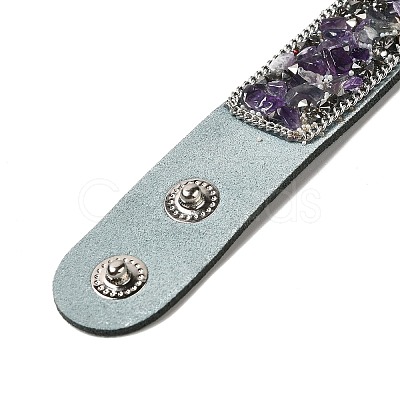 Faux Suede Snap Cord Bracelet BJEW-F428-10-1