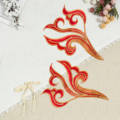 2Pcs Cloud Clothing Computerized Embroidery Cloth Iron on/Sew on Patches DIY-GF0012-97B-1