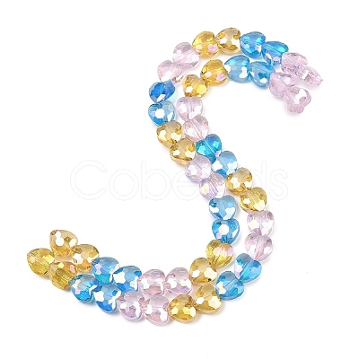 Electroplate Transparent Glass Beads Strands GL-CBADAFE-01B-1