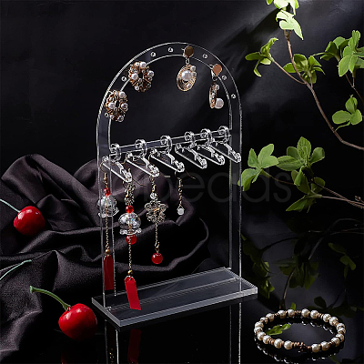 Transparent Acrylic Earring Display Stands ODIS-WH0025-62-1