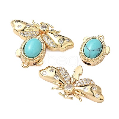 Brass Micro Pave Clear Cubic Zirconia Box Clasps KK-C075-43B-G-1