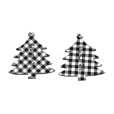 Christmas Theme Single-Sided Printed Wood Big Pendants WOOD-N005-59B-1