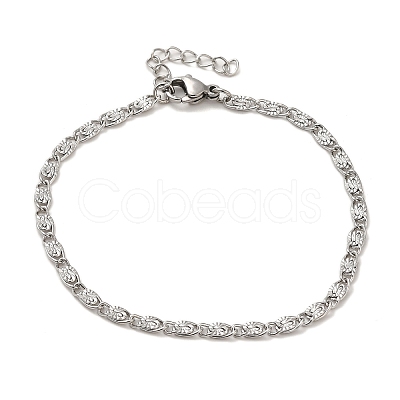 304 Stainless Steel Lumachina Chain Bracelets BJEW-C079-01A-P-1