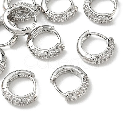 SHEGRACE Brass Micro Pave Cubic Zirconia Huggie Hoop Earrings XGRQ4G980-669P-1