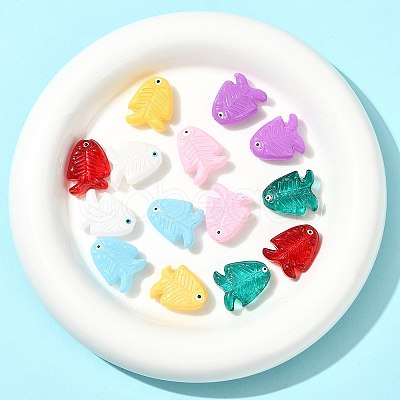 14Pcs 7 Colors Glass Enamel Beads LAMP-FS0001-59-1