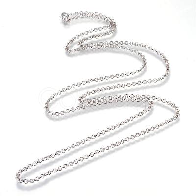 Iron Rolo Chains Necklace Making MAK-R015-60cm-P-1