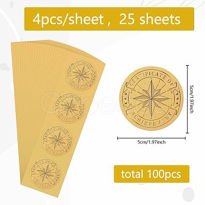 Plastic Self Adhesive Gold Foil Embossed Stickers DIY-WH0575-064-1