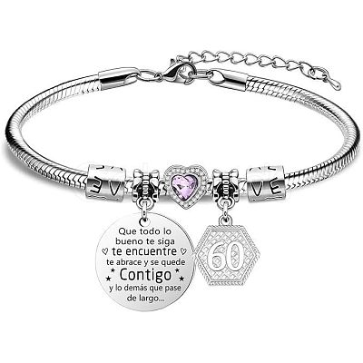 Birthday 201 Stainless Steel Charm Bracelets FS-WGBAA71-18-1