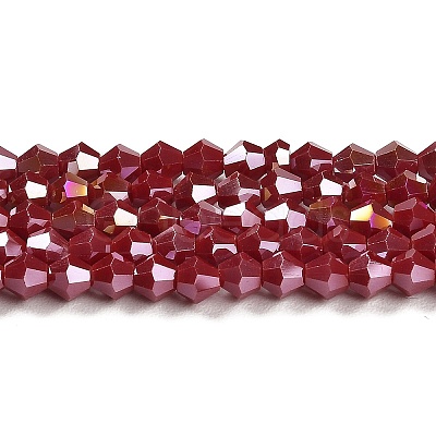 Opaque Solid Color Electroplate Glass Beads Strands X1-GLAA-F029-P4mm-A01-1
