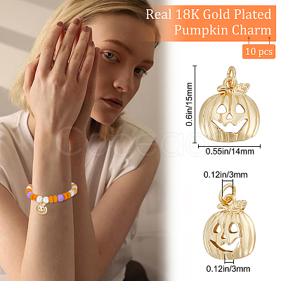 10Pcs Halloween Brass Pendants KK-BBC0005-33-1