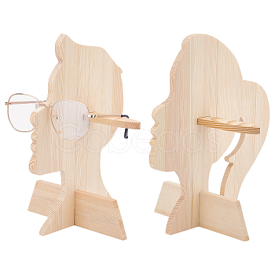 Olycraft 2Sets 2 Style Wood Glasses Displays Stands ODIS-OC0001-37-1