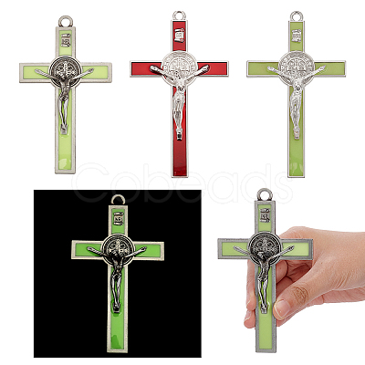 3Pcs 3 Style Zinc Alloy Enamel Big Pendants FIND-NB0004-93-1