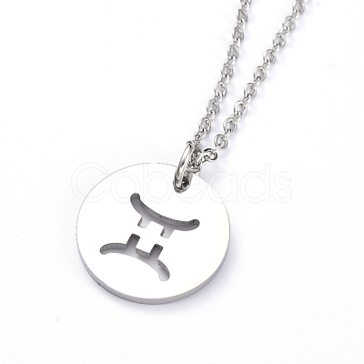 Non-Tarnish 304 Stainless Steel Pendant Necklaces NJEW-E147-08P-1