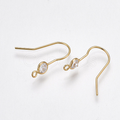 Brass Earring Hooks X-KK-T038-249G-1