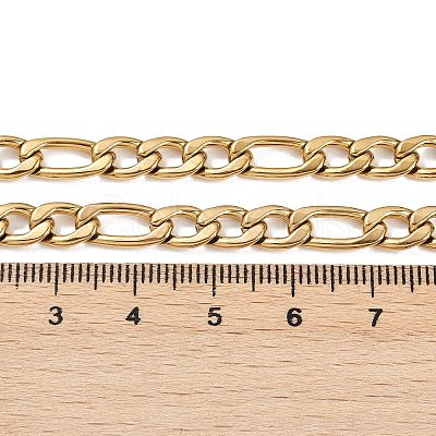 Fashionable 304 Stainless Steel Figaro Chain Necklaces for Men LS-STAS-A028-N017G-1