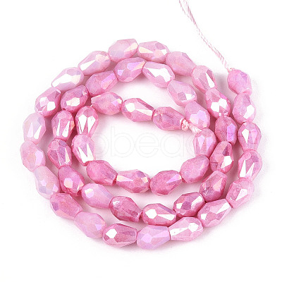 Anti-Tarnish Electroplate Glass Beads Strands X-GLAA-T025-13A-06-1