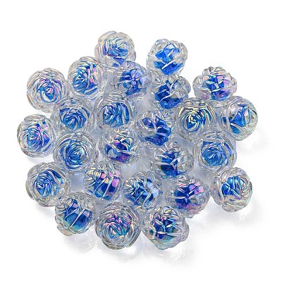 UV Plating Rainbow Iridescent Acrylic Beads LS-OACR-P010-20I-1
