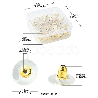 100Pcs Iron Ear Nuts KK-YW0002-09-1