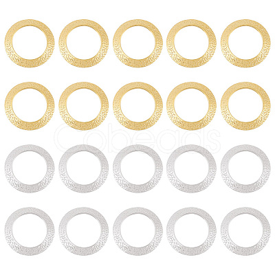 BENECREAT 20Pcs 2 Colors Brass Linking Rings KK-BC0012-90-1