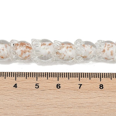 Gold Sand Lampwork Beads Strands LAMP-P069-02A-02-1