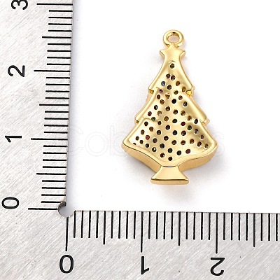 Christmas Series Brass Micro Pave Cubic Zirconia Pendants KK-Q010-01G-05-1