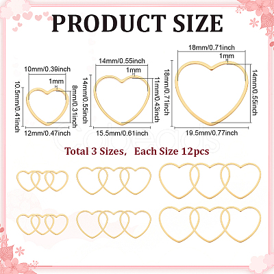36Pcs 3 Styles 201 Stainless Steel Linking Rings STAS-ME0002-37-1