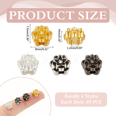 120Pcs 4 Colors Tibetan Style Alloy Beads FIND-ME0003-27-1