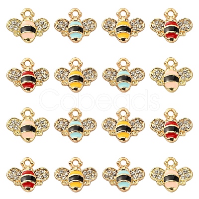 40Pcs 4 Colors Alloy Enamel Pendants ENAM-CJ0002-52-1