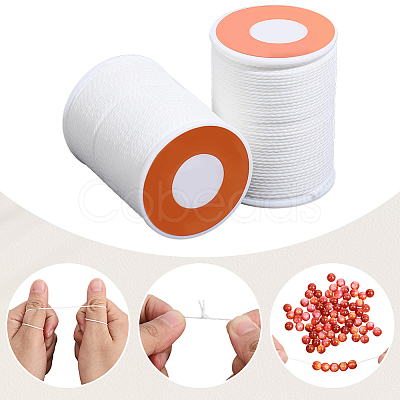 2 Rolls Round Waxed Polyester Cord YC-PA0001-01B-1