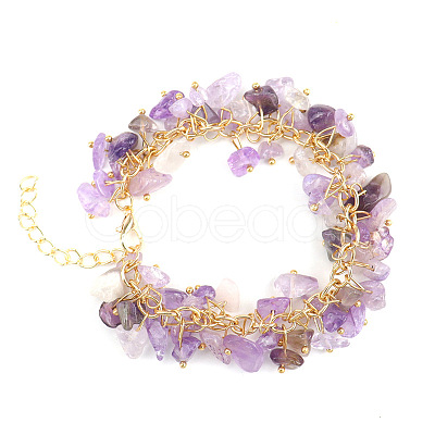 Natural Amethyst Bead Bracelets PW-WG73957-09-1