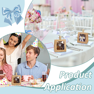 Cardboard Paper Cake Boxes with Plastic Visible Window and Handle CON-WH0117-04A-1