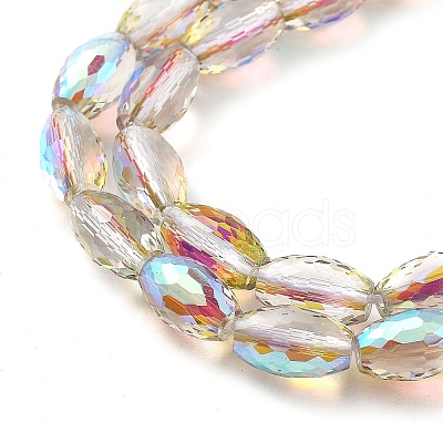 Electroplate Transparent Glass Beads Strands EGLA-M032-02A-HR02-1