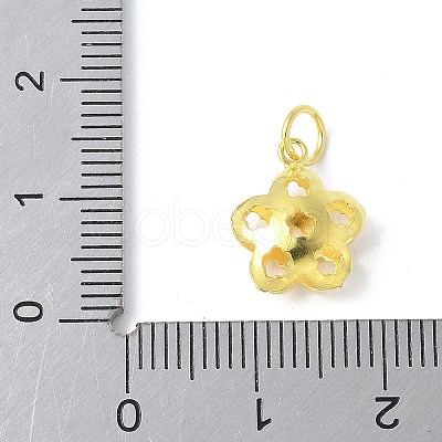925 Sterling Silver Hollow Flower Charms STER-M093-03G-1