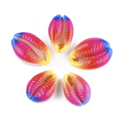 Printed Cowrie Shell Beads SSHEL-T007-14D-1