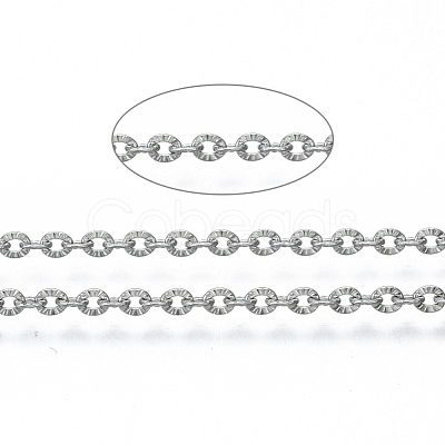 Non-Tarnish 3.28 Feet 304 Stainless Steel Chains X-CHS-S001-12A-P-1