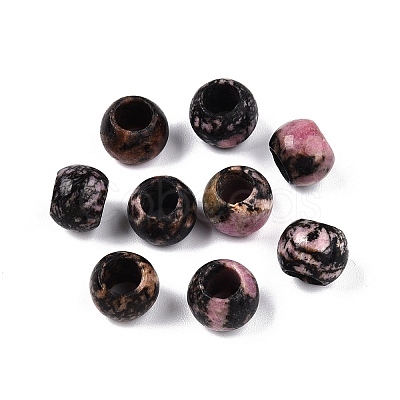 Natural Rhodonite European Beads G-T092-10mm-26-1