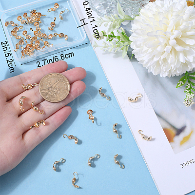 40Pcs Brass Bead Tips KK-BBC0010-54-1